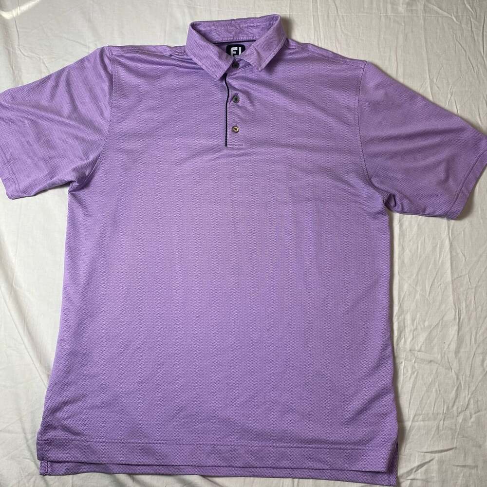 FootJoy Men's Purple Geo Pattern Performance Short Sleeve Polo Shirt XL (1373)